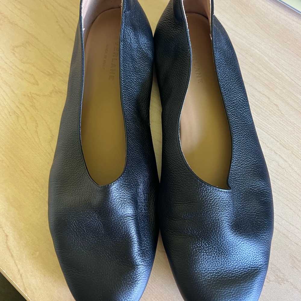 Everlane Black Leather Ballet Flats